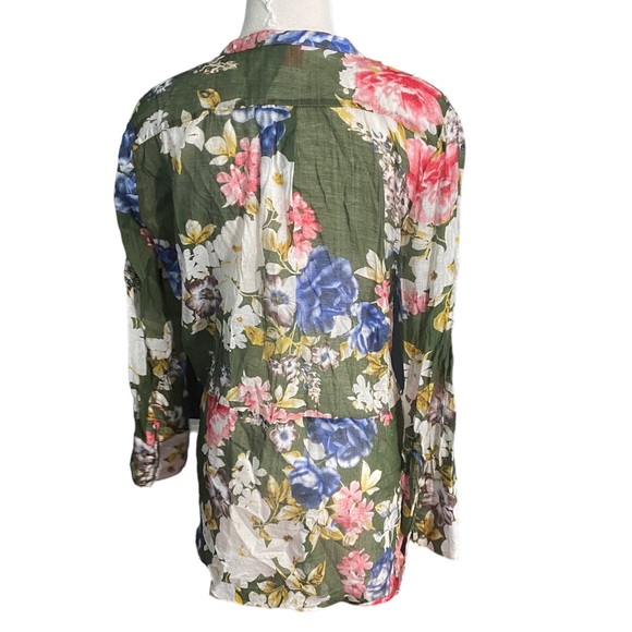 Aratta silent journey green embroidered floral top med - Picture 5 of 7